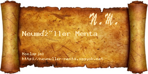 Neumüller Menta névjegykártya